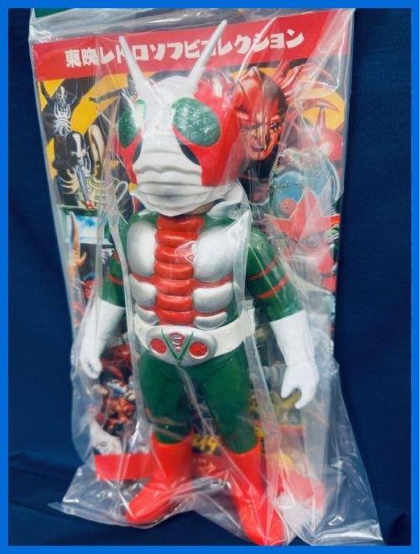 ★メディコムトイ　東映レトロソフビ　仮面ライダーV3（ビニールマフラー版）新品★