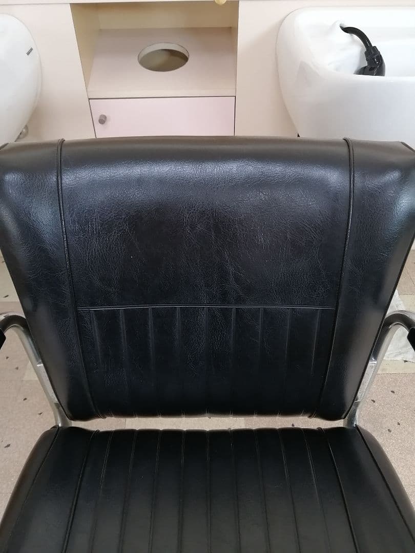 美容院用回転チェア 黒 合成皮革