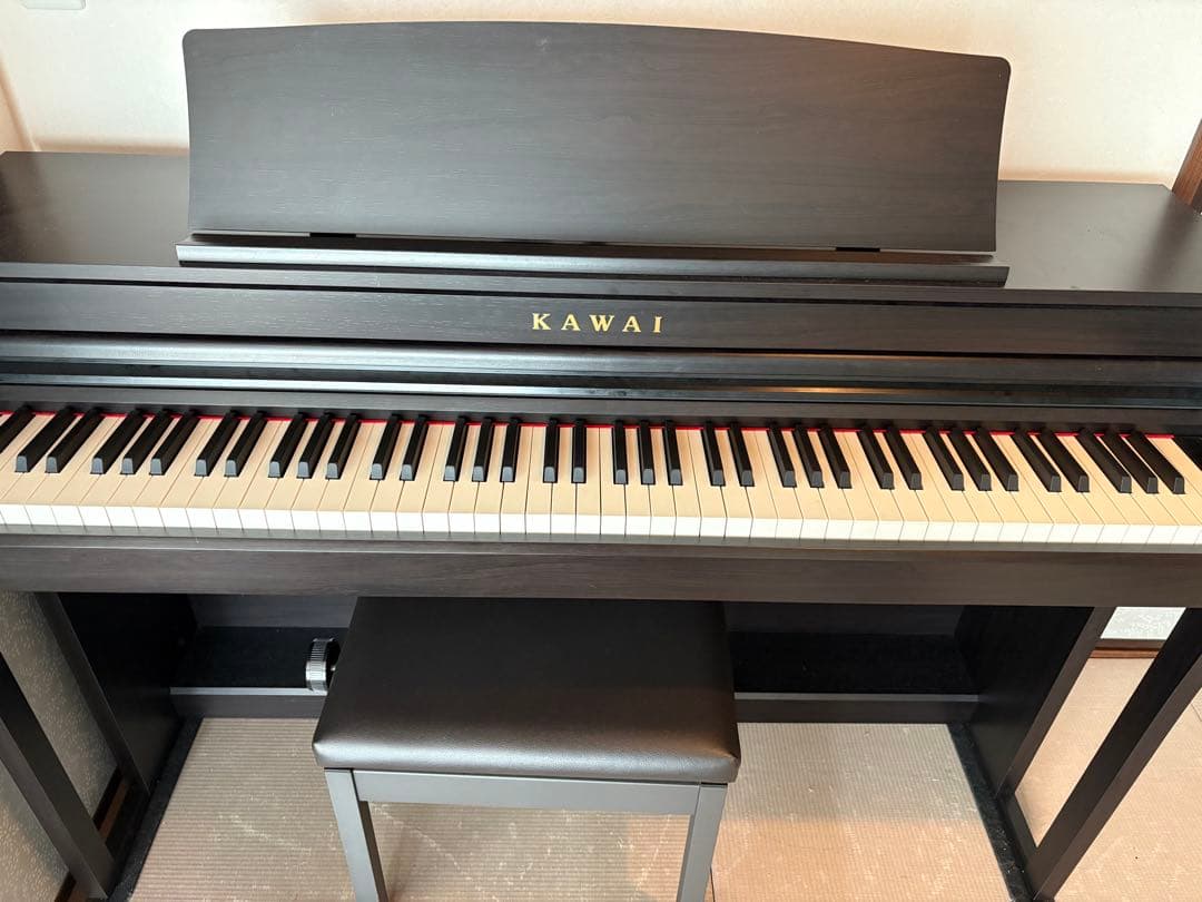 木盤電子ピアノ 黒 3ペダル　木鍵盤