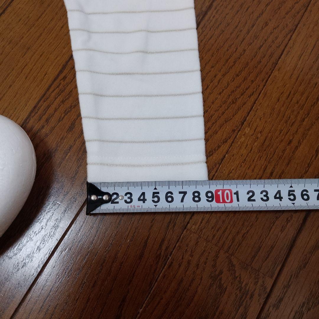 callaway 長袖ハイネックシャツ　レディースサイズ　L 白/銀ボーダー