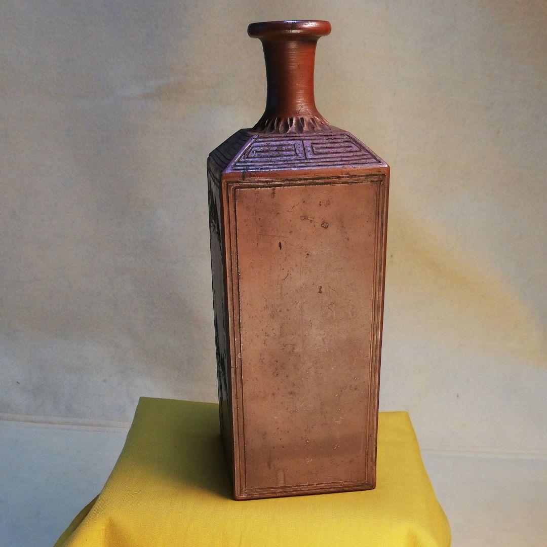 備前焼　松彫花瓶　花入れ　徳利　骨董品