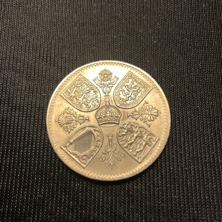 1960年イギリスクラウンエリザベス女王5シリング39ミリ