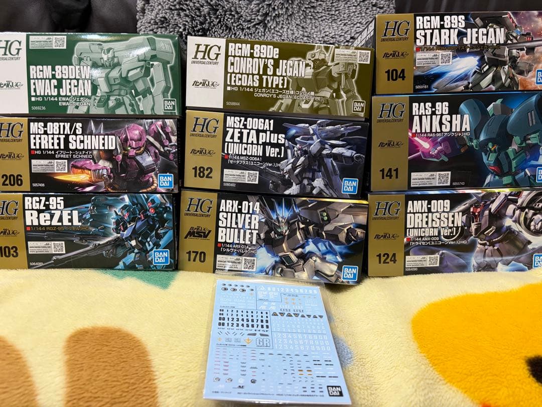 HG ユニコーンガンプラセット　ジェガン水転写デカール付き