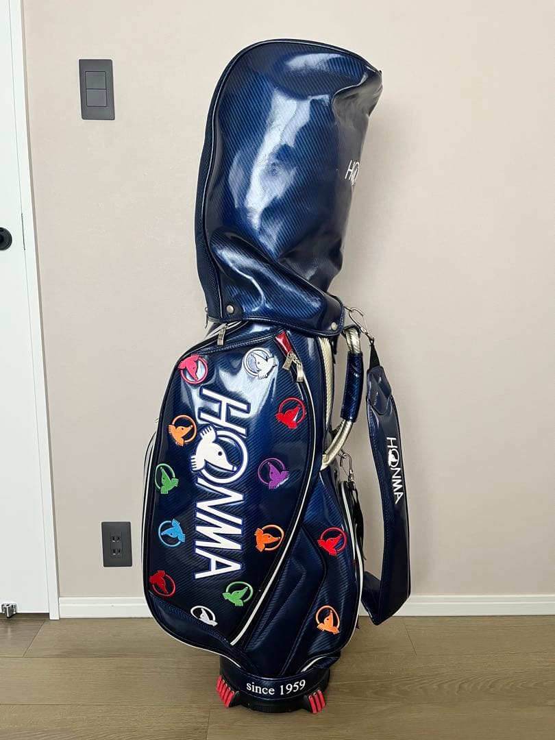 【中古】HONMA ゴルフバッグ・キャディバッグ ネイビー