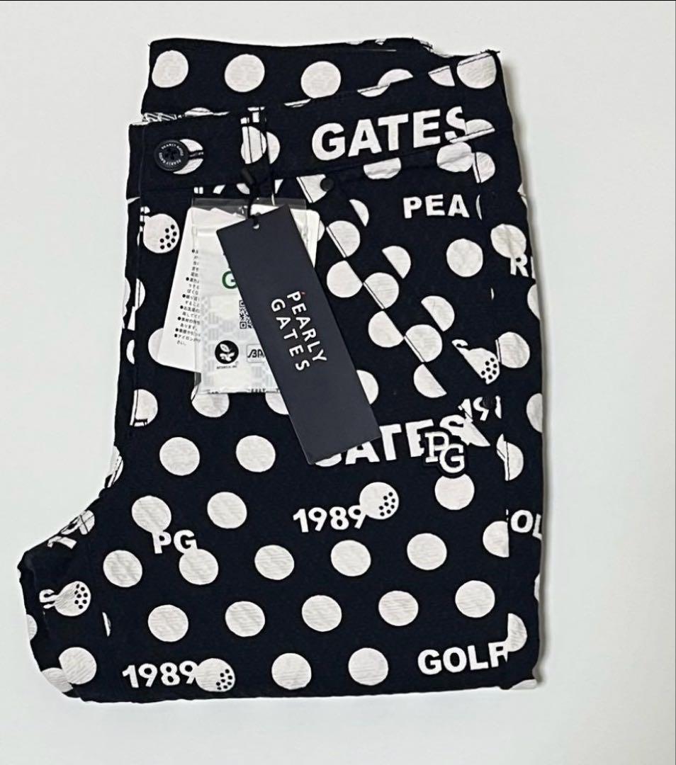 新品 パーリーゲイツ ドット×ロゴ柄パンツ レディース S 春夏