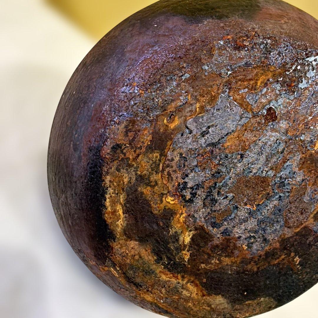 鋳鉄製丸型鉄瓶 黒色 使用感あり