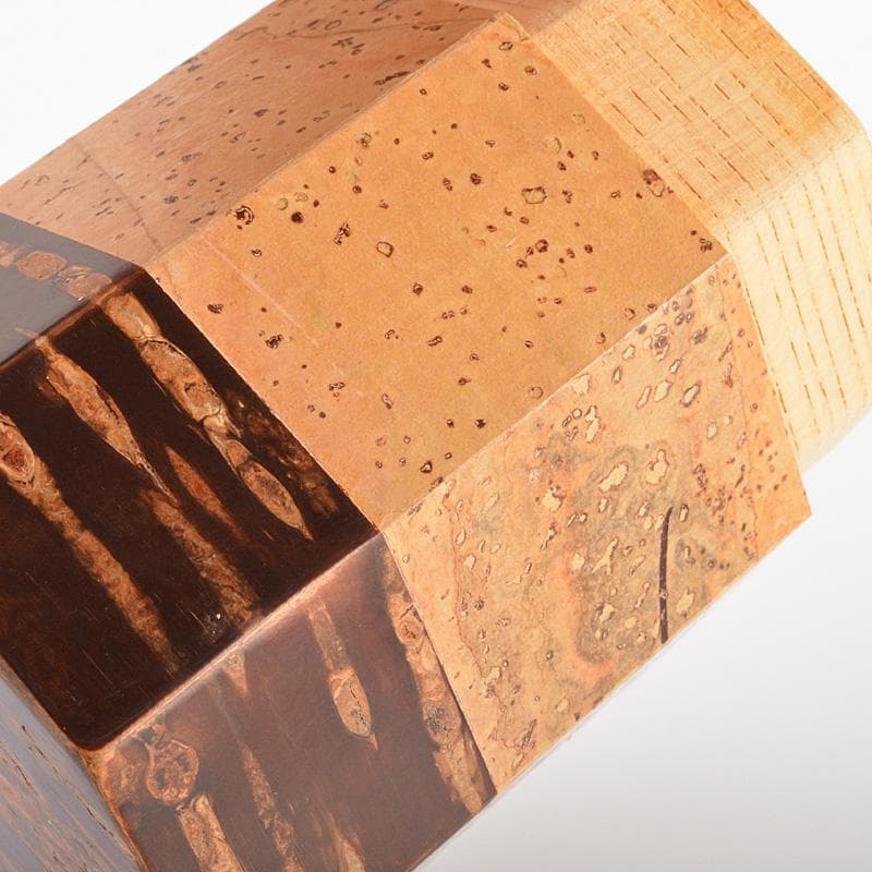 茶道具　桜皮細工　木地本けやき　八角茶筒　茶合　御茶筒　三点　共箱　V　5718