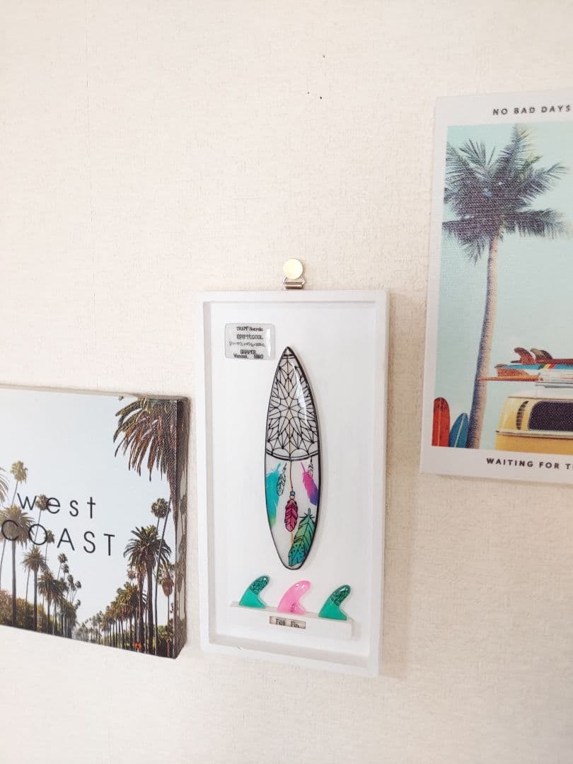 ミニチュア　ビラボン好き サーフボード　ロキシー好き壁掛け