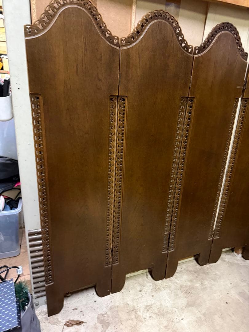 木製パーティション ダークブラウン 3パネル