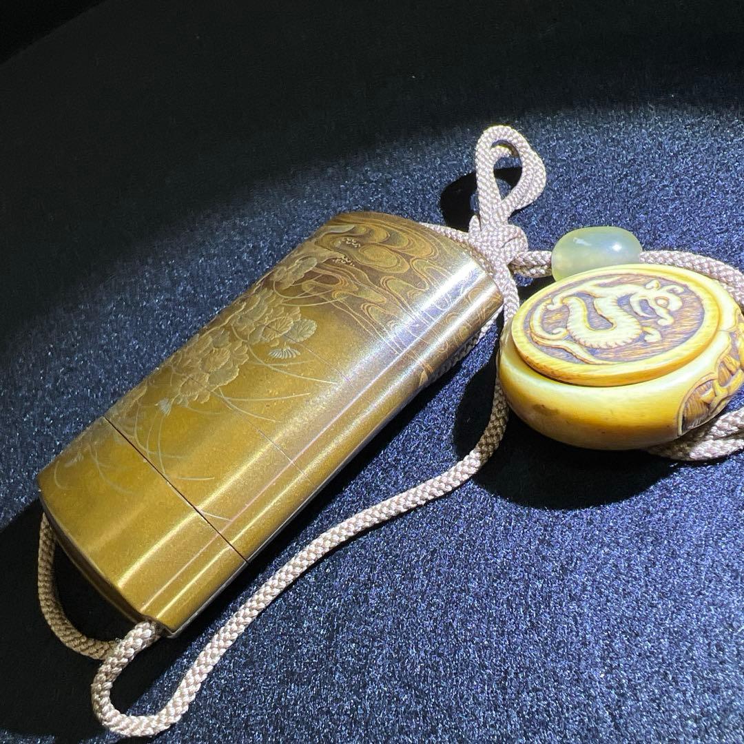 在銘　極上蒔絵　饅頭根付印籠　40g 東Y7-1219☆2Fチコチル