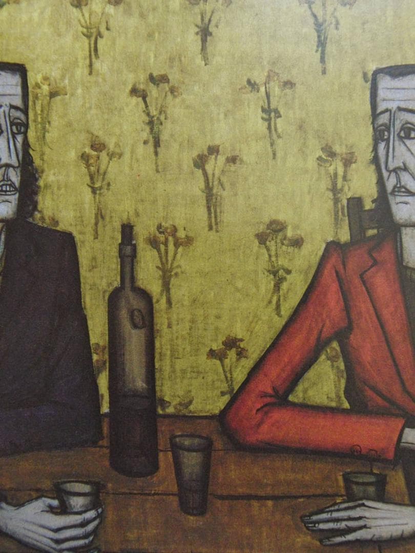 ベルナール・ビュッフェ、「Femmes buvant」、希少画集の額装画