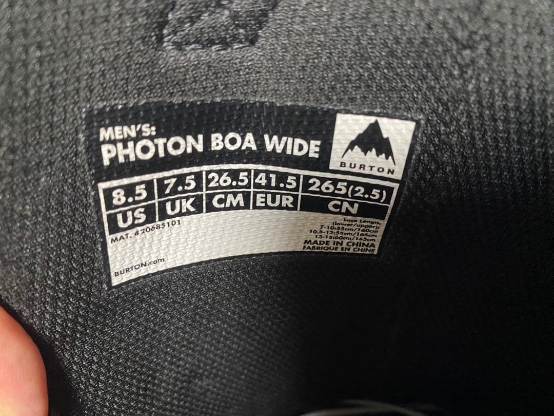 BURTON Photon Wide BOA スノーボードブーツ 8.5