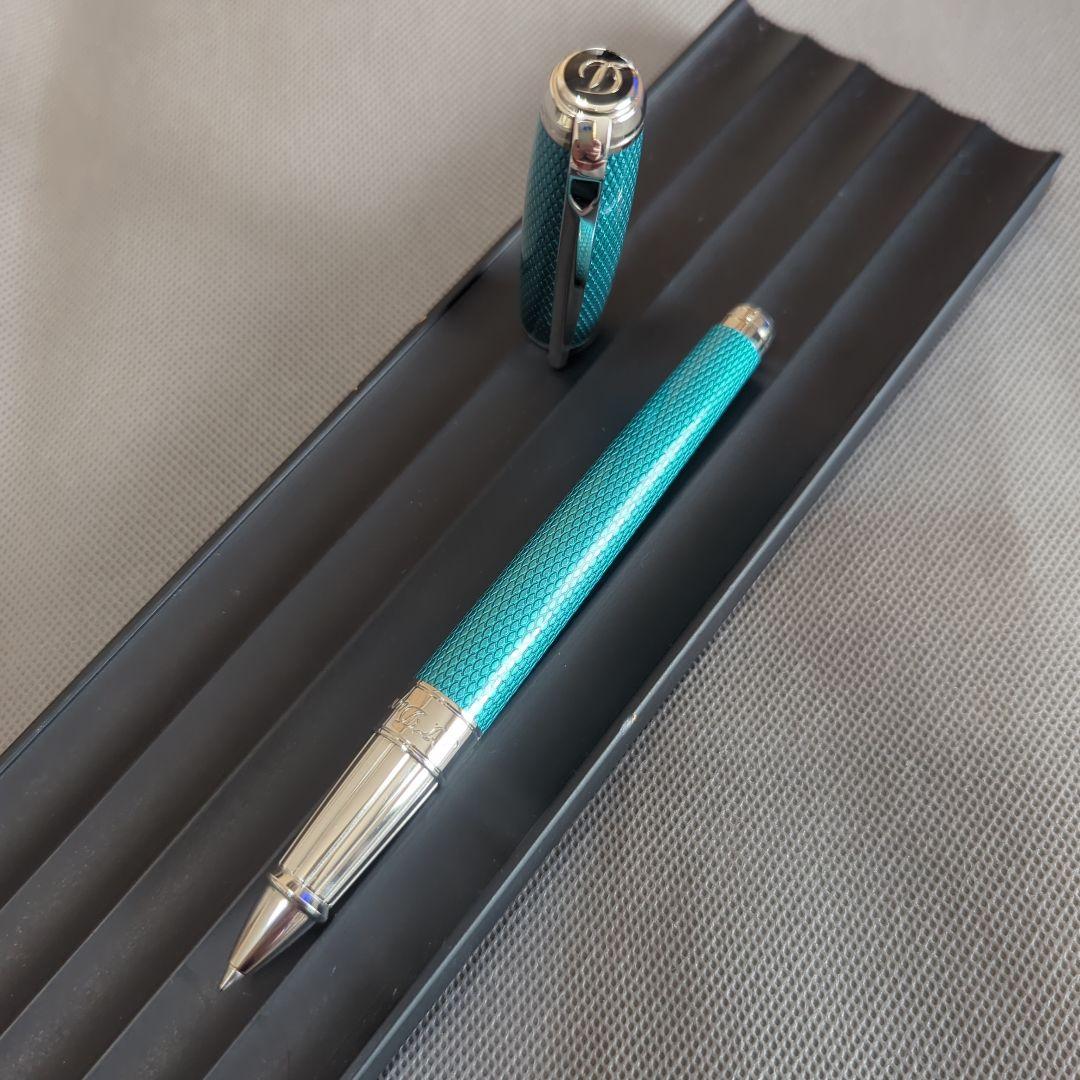 STデュポン「ラインD　ギヨシェアンダーラッカー　アクアマリン」ローラーボール