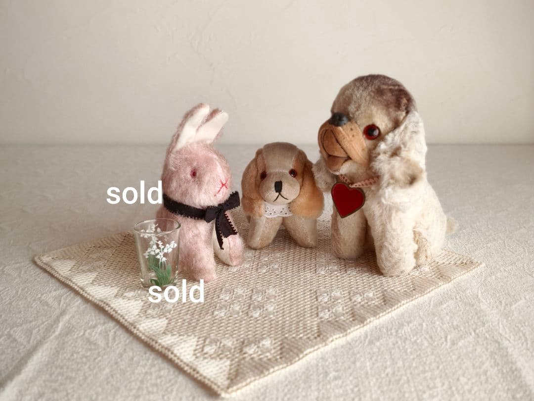 * vintage dog ❀ * 淡いツートーンの可愛い ワンちゃん