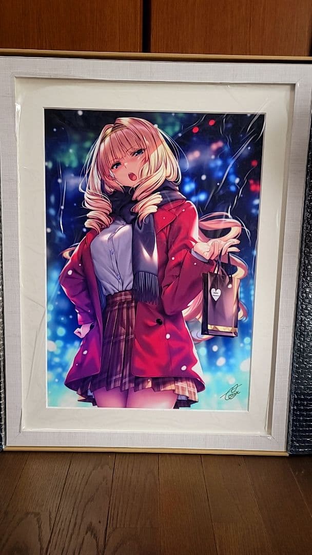 ピロ水 鐘堂英麗奈 バレンタイン 直筆サイン入り複製原画