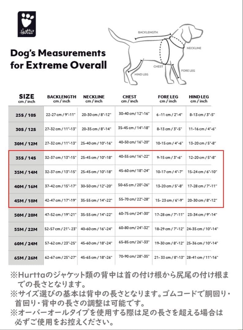 Hurtta フルッタ- エクストリームオーバーオール 35S