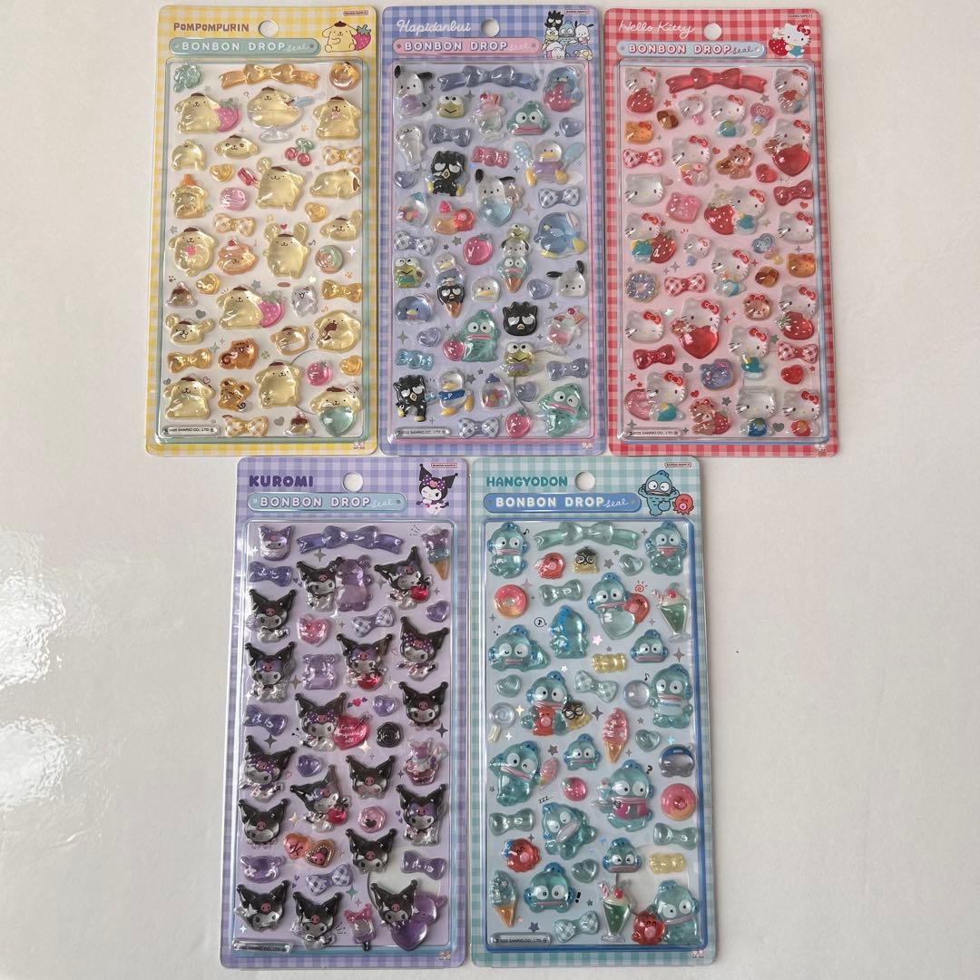 【国内正規品】ボンボンドロップシール第二弾サンリオ5枚セットはぴだんぶいなど