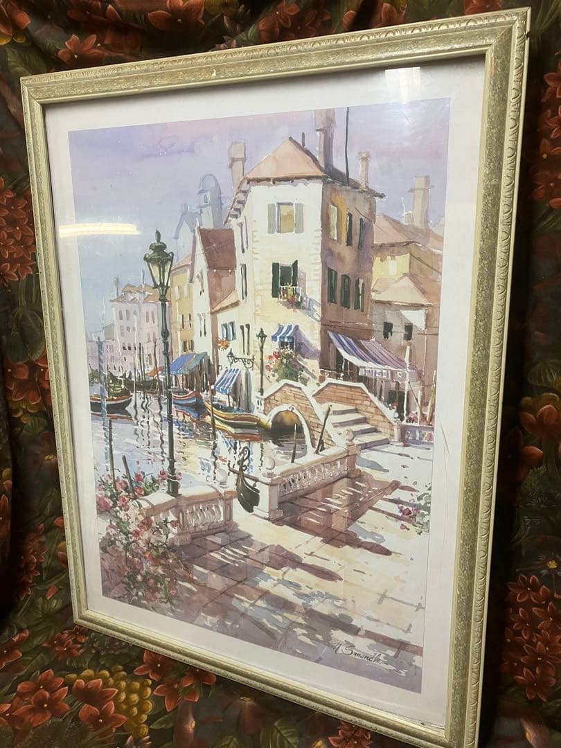 絵画美術　マリリン・シマンドル　オールドタイムベニス　ポスター画