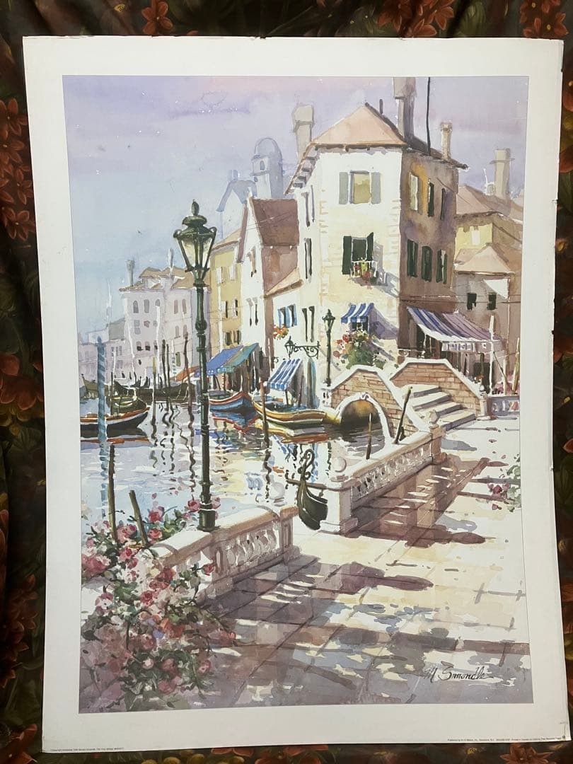 絵画美術　マリリン・シマンドル　オールドタイムベニス　ポスター画