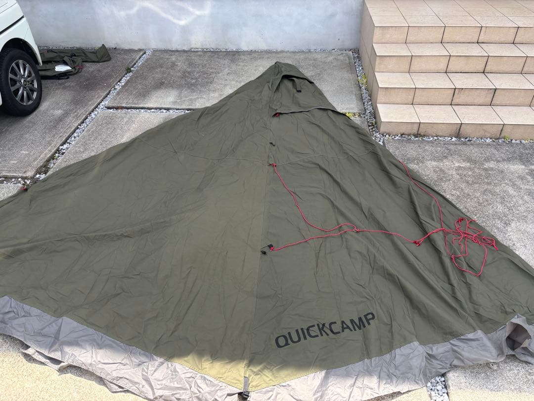QUICK CAMP TCワンポールテント　インナーテント＆グランドシート付き