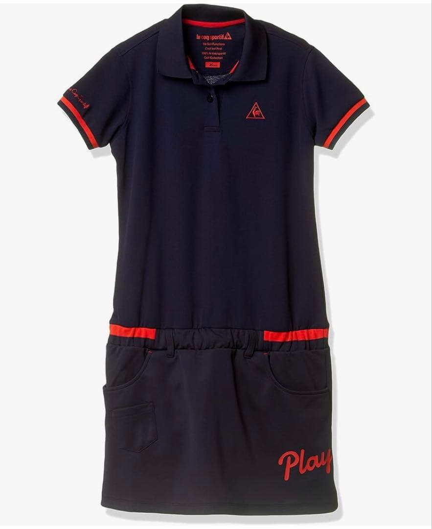 ルコック ゴルフ レディース 半袖ワンピース ネイビー M 吸汗速乾