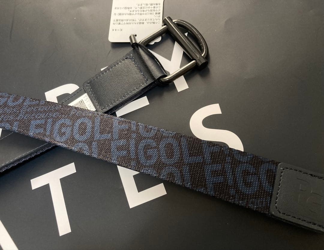 新品 パーリーゲイツ ゴルフロゴプリントテープベルト 紺 UNISEX 日本製