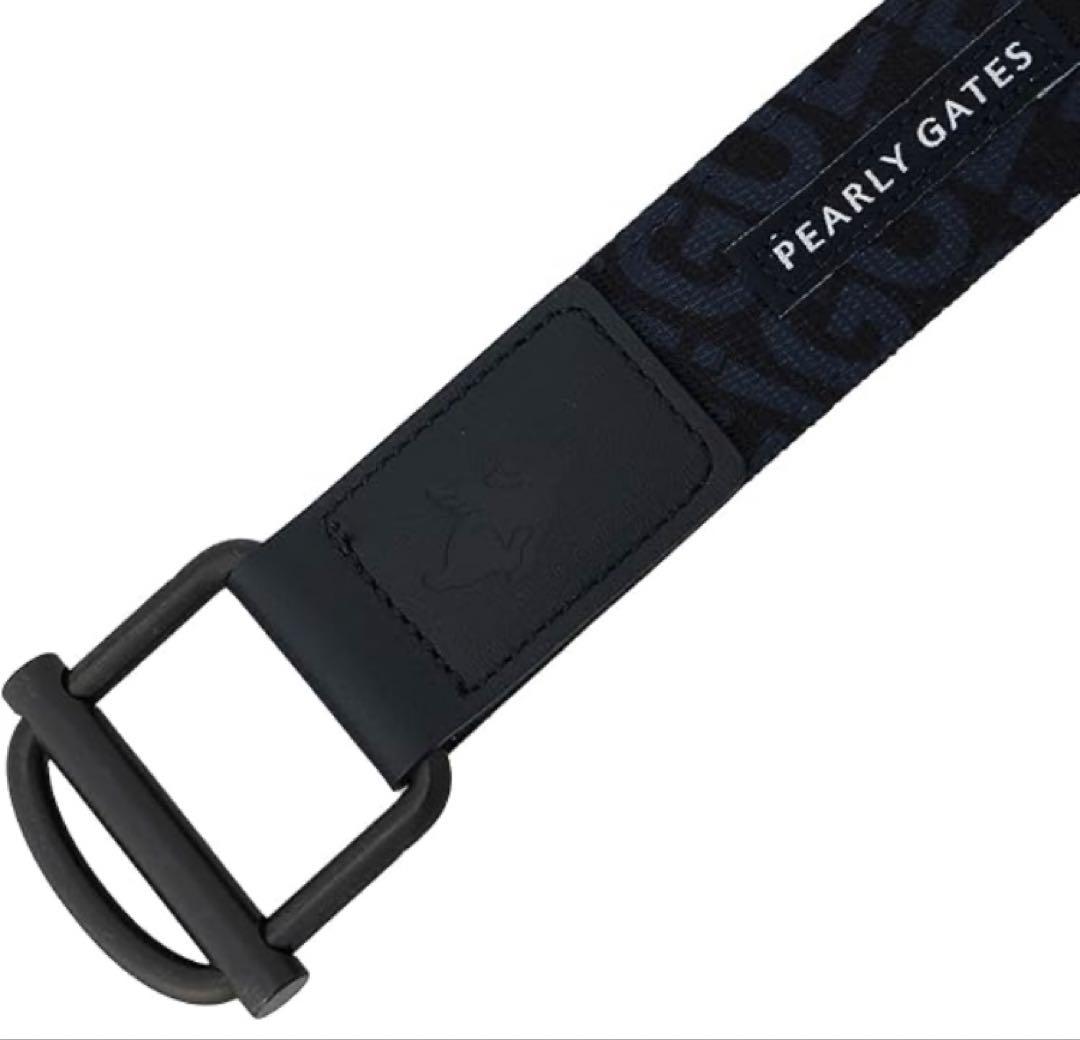 新品 パーリーゲイツ ゴルフロゴプリントテープベルト 紺 UNISEX 日本製