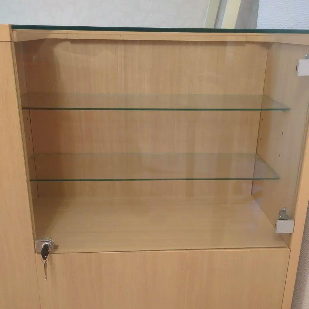 【専用】レジカウンター　ガラスキャビネット 3段棚 鍵付き