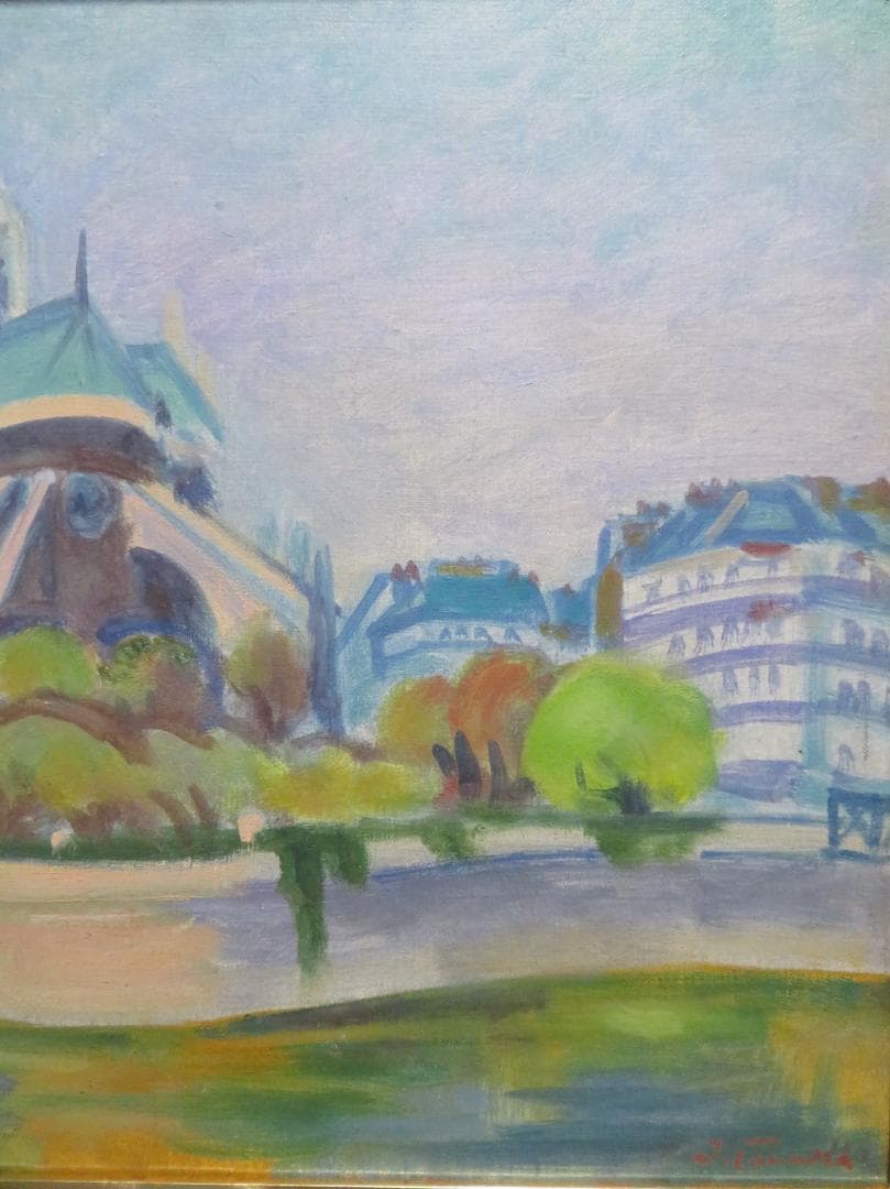 田中繁吉　「ノートルダム」　油彩F6号　創元会理事長 　日展参与