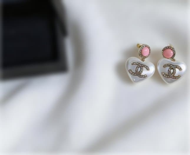 ☆シャネル ハート ピアス ピンク☆