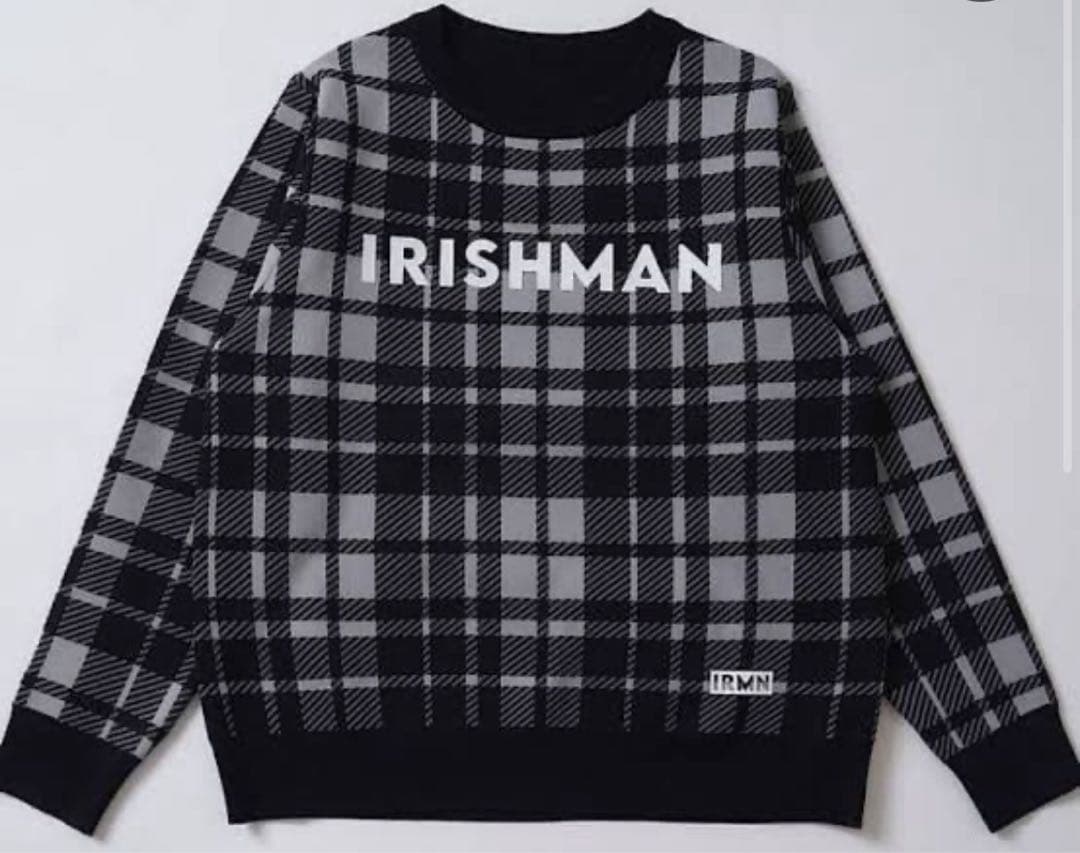 【新品　最安値】IRISHMAN アイリッシュマン オリジナルチェックニット L