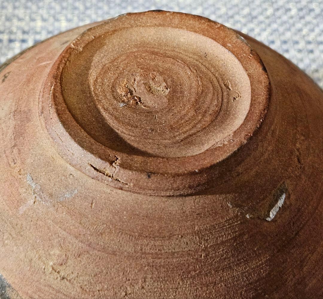 【時代古作品❗】古唐津　灰釉　褐釉　丸壺 　花入れ　花生け　茶道具　茶器　無傷！