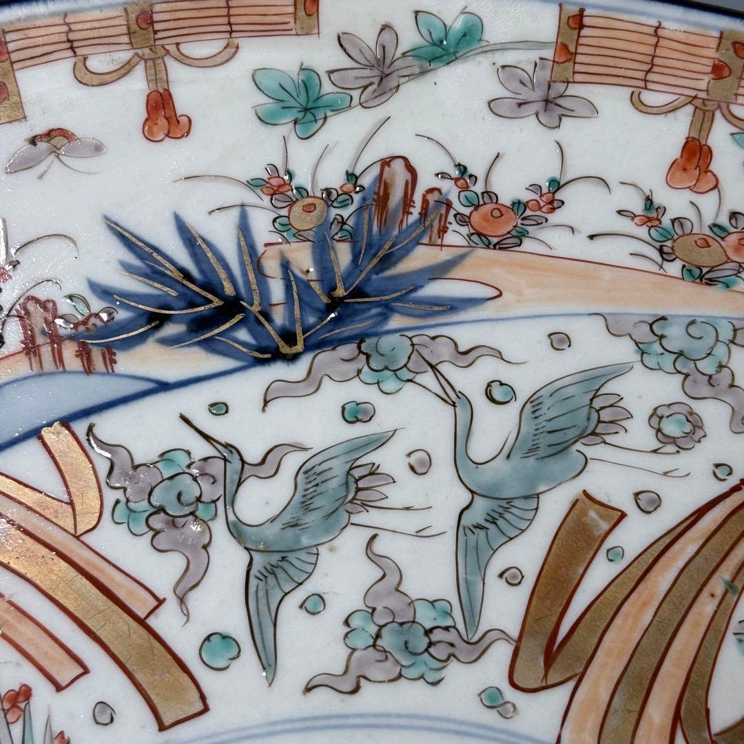 古伊万里　色絵鯉文様大皿　一尺五寸　45cm以上　圧倒的存在感！　送料込み