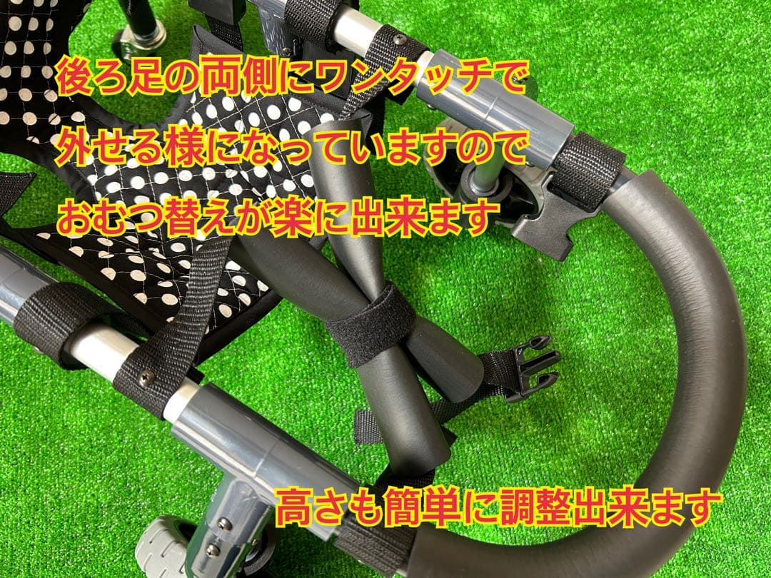 小型犬4輪歩行器　犬用車椅子　介護用　顎のせ枕付き　2.5〜8kg