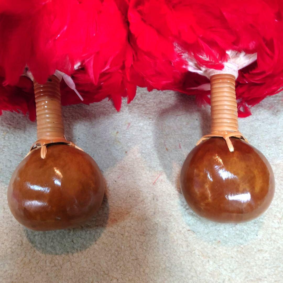 ウリウリ フラダンス 一体型 2個セット 巾着付 紫色と白