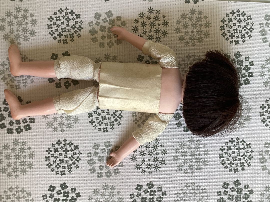 松乾斎東光　喜光　市松人形 （裸）抱き人形　全長約33cm 短い黒髪