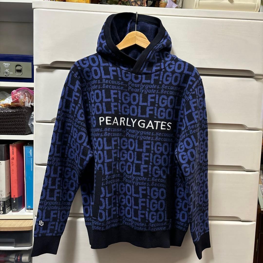 パーリーゲイツ　GOLF柄カシミヤ入りジャガードパーカサイズ5