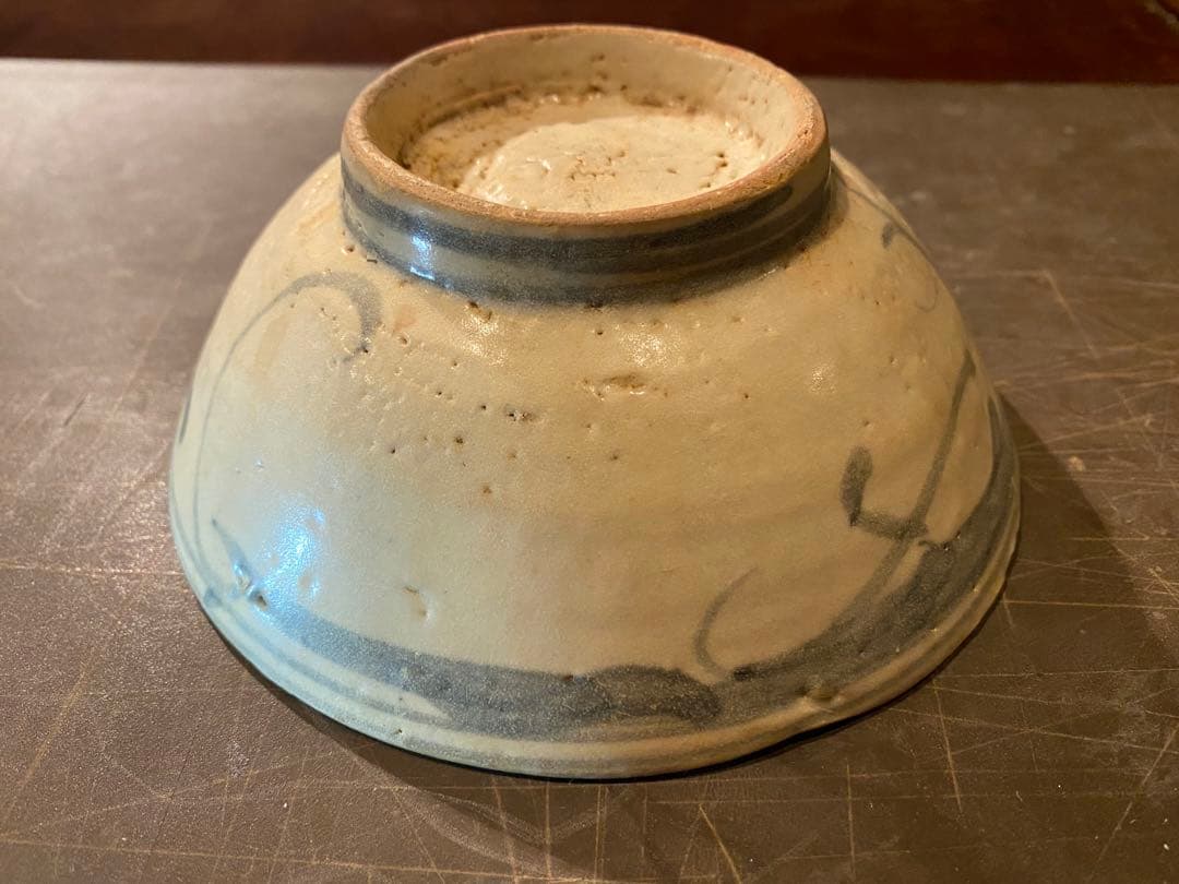 中国汕頭・スワトウ染付絵皿　鑑賞台付 ・ヴィンテージ　レア ・中国　台湾茶器