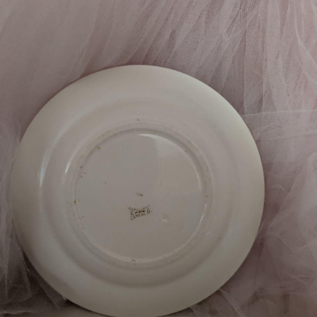 Luneville KG 花リムデザートプレートフランスアンティーク・レア　蝶