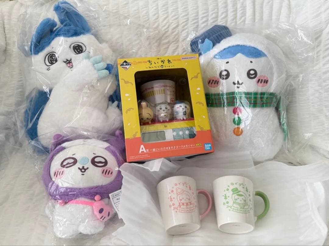 ちいかわ　ぬいぐるみ　くじ　モモンガ　ハチワレ　うさぎ　6点セット　Set(B)