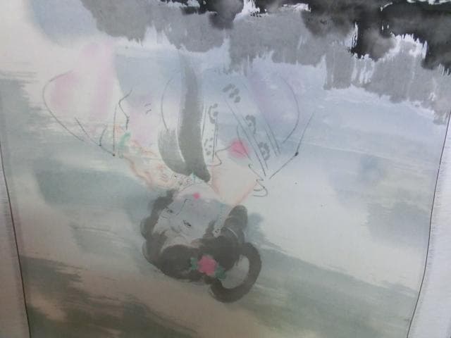 掛軸■美人画 中国女性 田中栄作 3幅対 昭君 西施院紗 渓谷 唐物 骨董品■