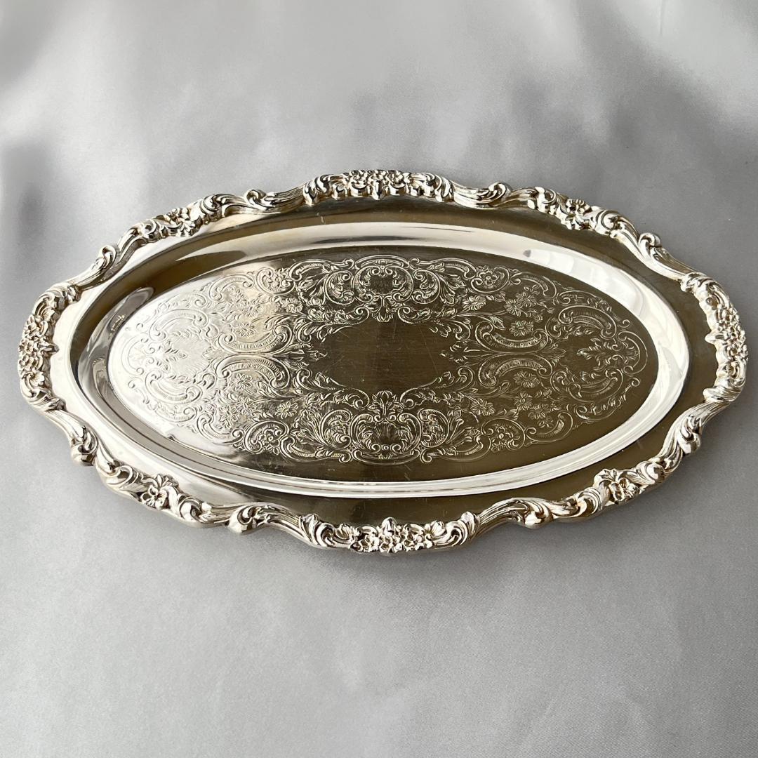 【Poole】カクテルトレー / カードトレー 28cm【シルバープレート】