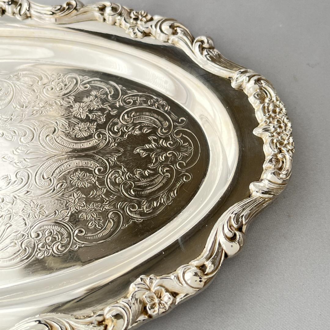 【Poole】カクテルトレー / カードトレー 28cm【シルバープレート】