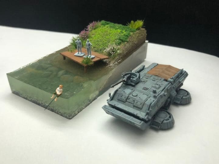 森の湖　ガンダム  ジオラマ ホバートラック塗装済完成品