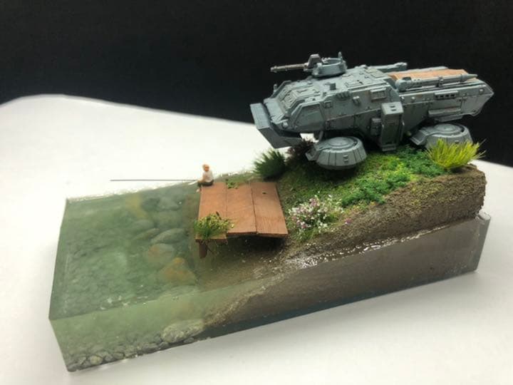 森の湖　ガンダム  ジオラマ ホバートラック塗装済完成品