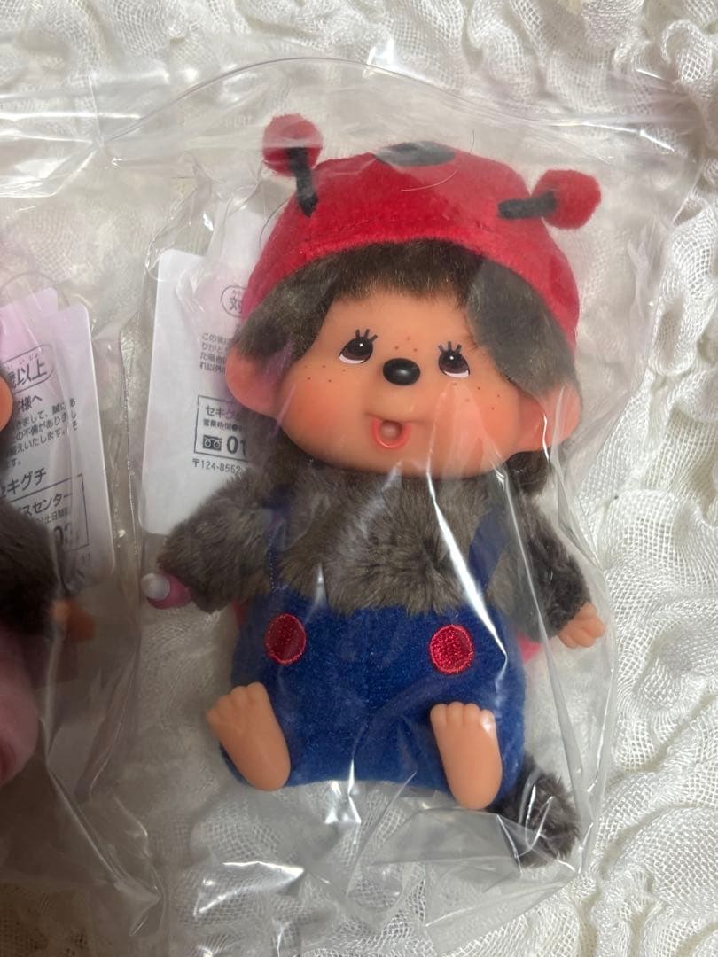 新品タグ付き　モンチッチ　顔でか　SS てんとう虫　ミツバチ　ちょうちょ