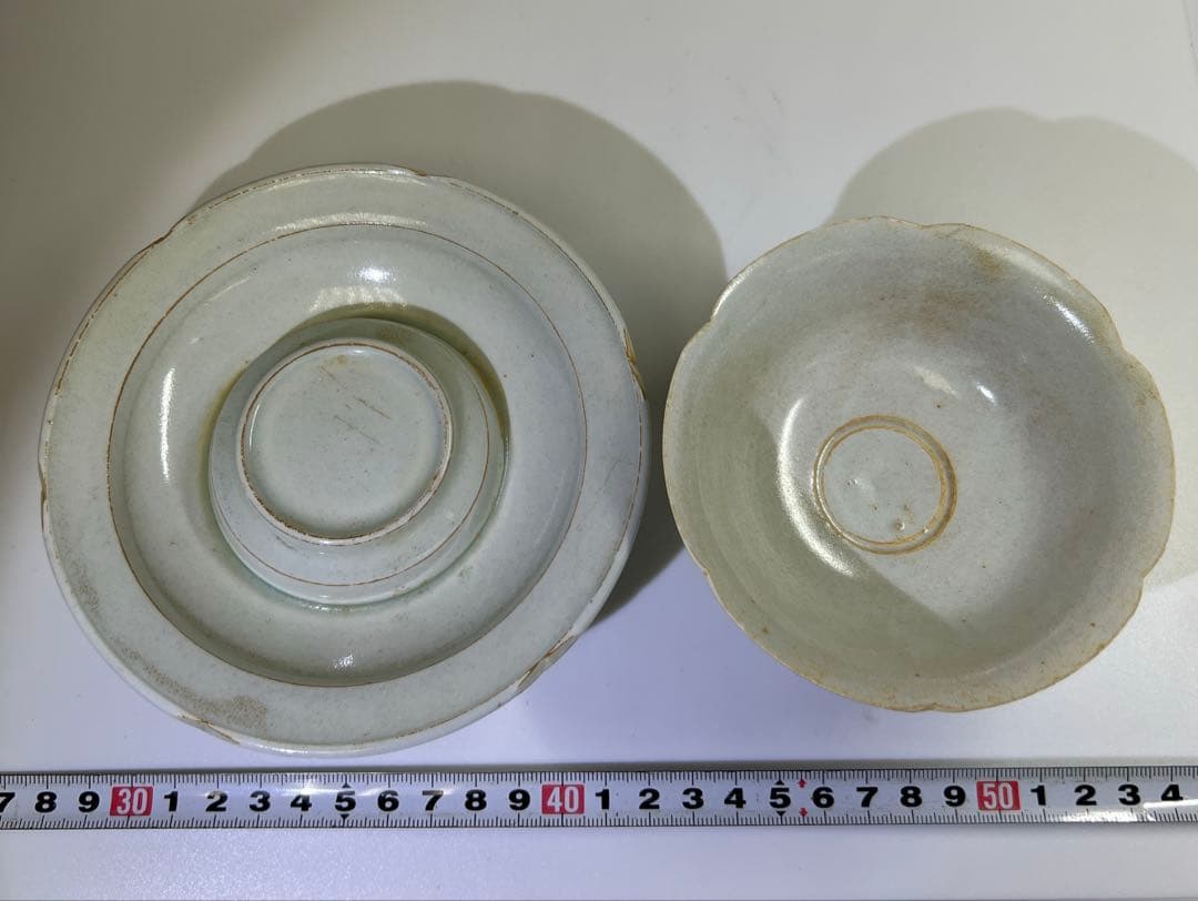 中国宋時代　影青盃、盃台　木箱付　高さ9㎝　東Y7-0709⭐︎2Fトコカ