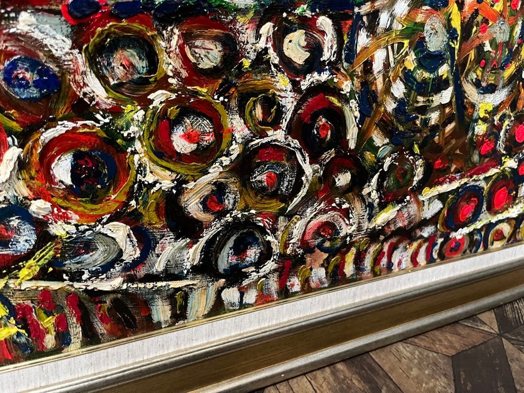 抽象画 油絵 インテリア 絵画 額縁 ゴージャス