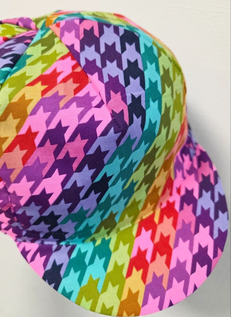 ★サイクルキャップ★【No.90】千鳥格子(USコットン)