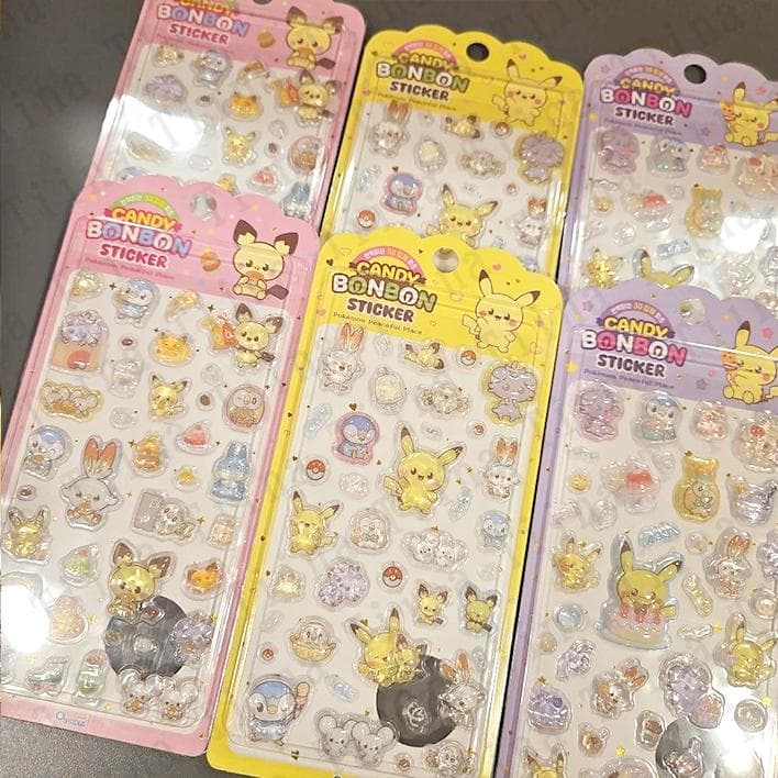 8枚 ポケモン　ボンボン 3D ぷっくり シール　韓国限定　正規品